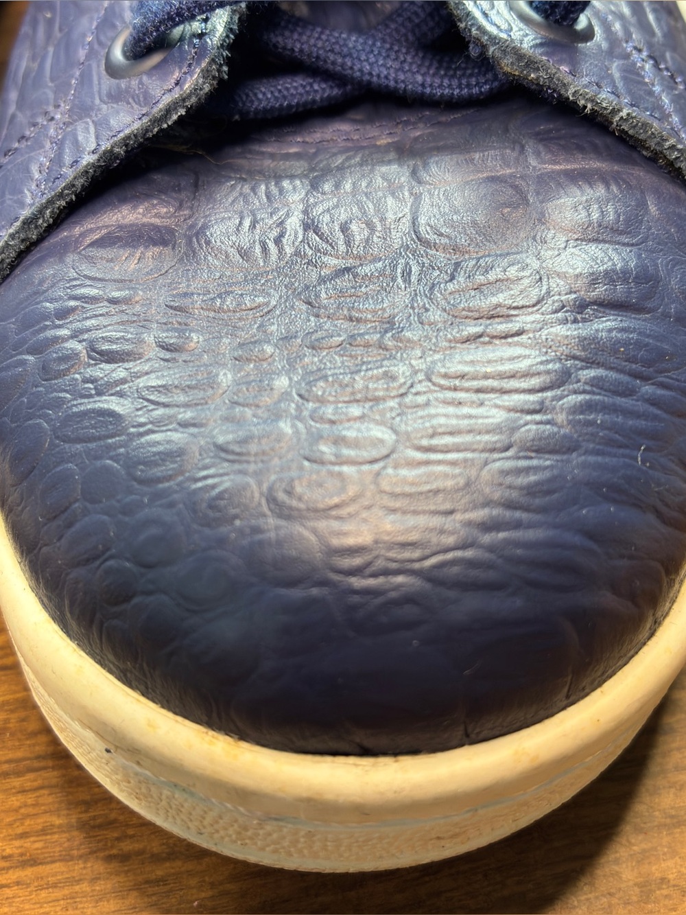 Adidas Stan Smith Croc Embossed  Navy Blue Size 11 AQ2730 Mens  1/16 - Picture 2 of 14